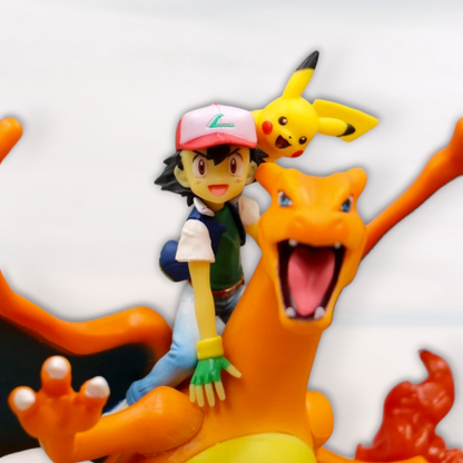 Figurine Pokemon Sacha, Pikachu & Dracaufeu